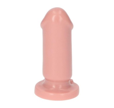 Cieliste gumowe dildo gładkie z przyssawką 8 cm